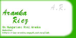 aranka riez business card